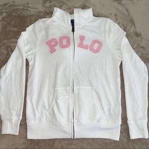Girls White Polo Ralph Lauren Hoodie